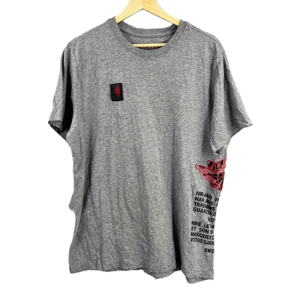 Jordan Tee Jumpman Grey Patch Detail Side Graphic Mens T-Shirt‎ Large